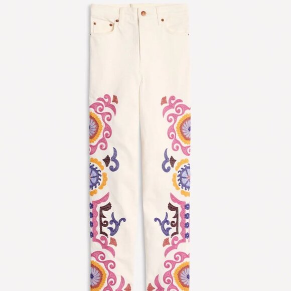 Boden Women's White Embroidered Jeans - Picture 4 of 14